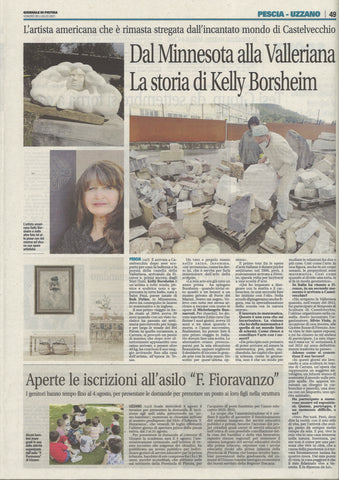 Page 49 full article with photos of Tuscan interview with American artist Kelly Borsheim