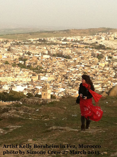 Artist Kelly Borsheim in Fez, Morocco Photo by Simone Crew 2012