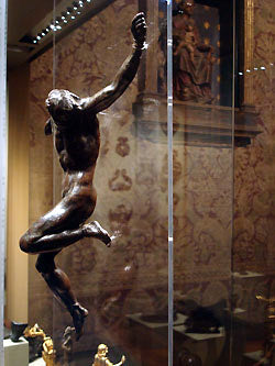 Side view bronze crucifix Bardini Museum Florence Italy