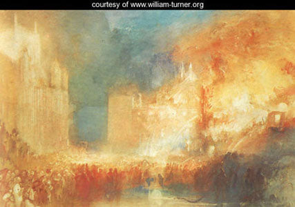 "Burning of the House of Parliament" painting by JMW Turner