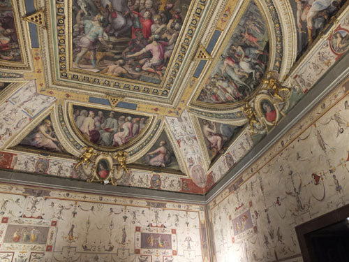 [Ceiling Fresco Art in Palazzo Vecchio Florence Italy]