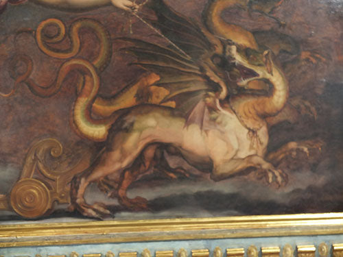 [Creature Mixed Animals Ceiling Art in Palazzo Vecchio Museum in Florence Italy]