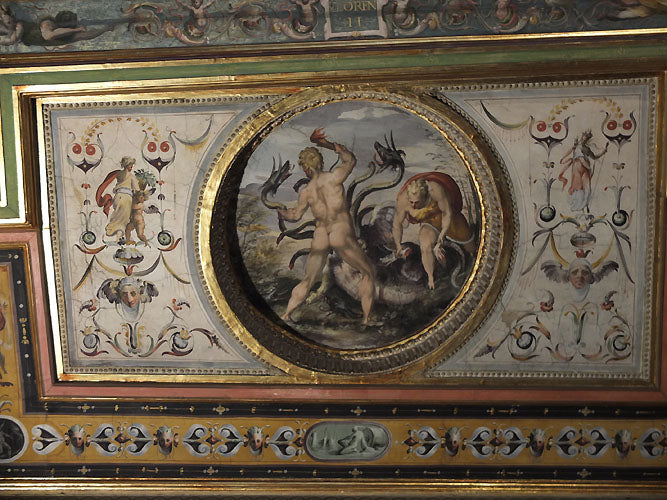 [Figure Art Ceiling Art in Palazzo Vecchio Museum in Florence Italy]