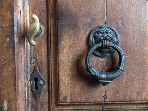 Door knocker inside Palazzo Vecchio Florence Italy