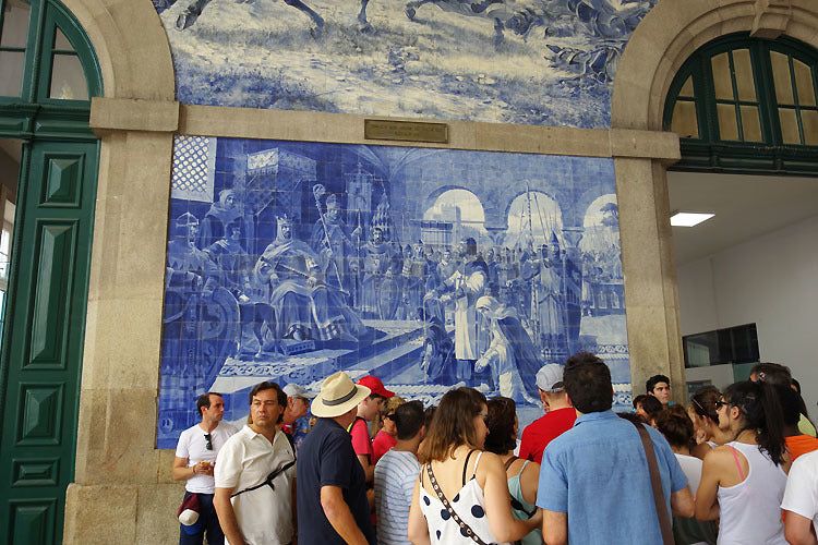 Porto São Bento Railway Station Portuguese Blue Azulejos Ceramic Tile Mosaic Art Portugal