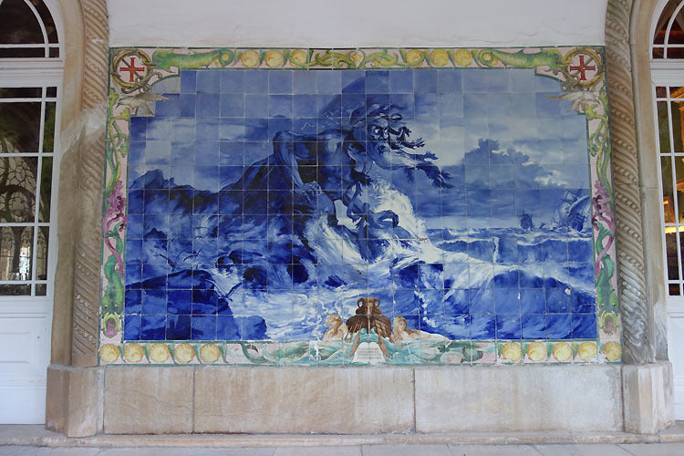 Buçaco Palace Luso Portuguese Blue Azulejos Ceramic Tile Mosaic Art Portugal