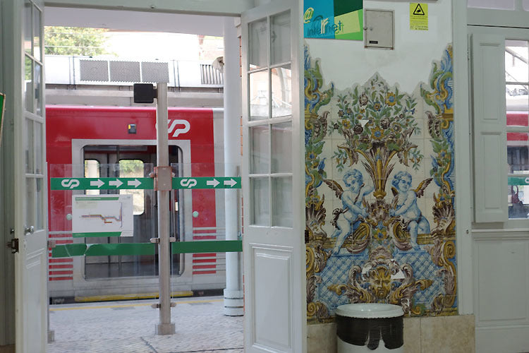 Sintra Train Station Portuguese Blue Azulejos Ceramic Tile Mosaic Art Portugal