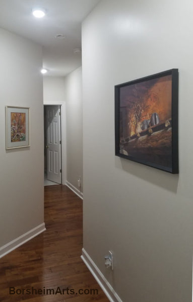 'Fiesole Still Life,' pastel art in corridor