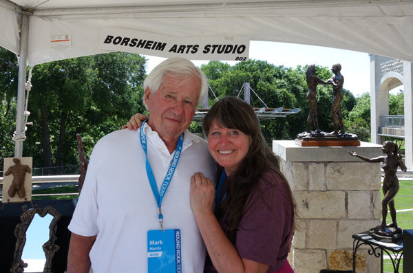 Returning to my roots at SculptFest, here with sculptor Mark Yale Harris, we took our first stone carving class together. What a sweetheart he is!