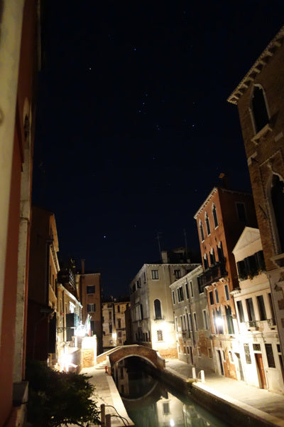 Venezia Italia 4 am with constellation Orion on view in early morning sky Venice Italy