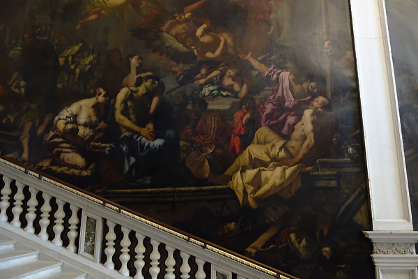 The other side of the staircase painting La Grande Scuola di San Rocco, Venice