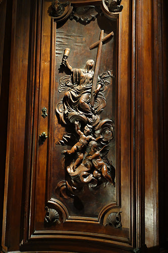 Amazing Wood Carving Figures in high and low relief La Grande Scuola di San Rocco, Venice Venezia