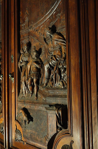 Relief Sculpture in Wood with space behind the figures Amazing!