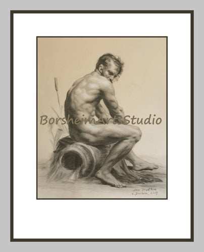 Classical art drawing by Kelly Borsheim, available as a digital download