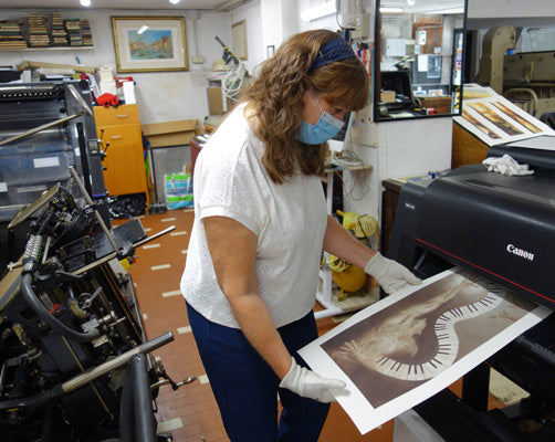 Artist Kelly Borsheim monitors art reproduction quality on Piano Keys 