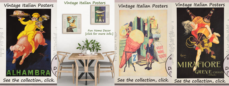 Vintage Italian food and drink posters available now as digital files