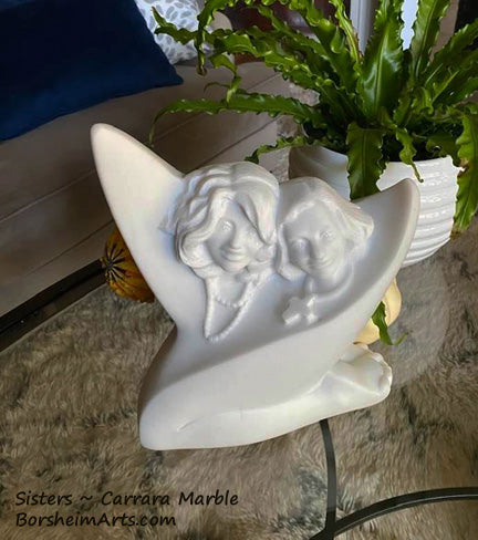 Sisters marble sculpture packaged and shipped safely to new home in Texas