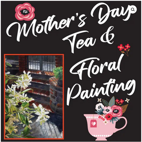 Floral painting workshop with Mother's Day tea beforehand, Sanford, North Carolina