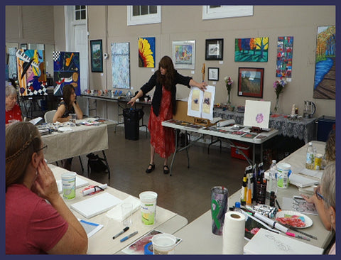 Artist Kelly Borsheim taught a Mother's Day Tea and Floral Painting workshop in Sanford, North Carolina