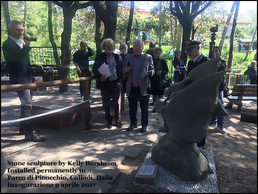 Art Reception for all stone sculptures from Symposium in Vellano into the Pinocchio Park Collodi Tuscany Italy