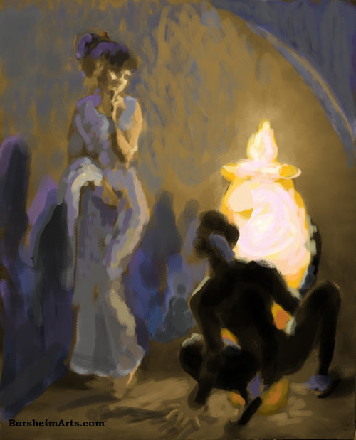 Learning to add a second light source and complimentary color scheme Pandora Painting