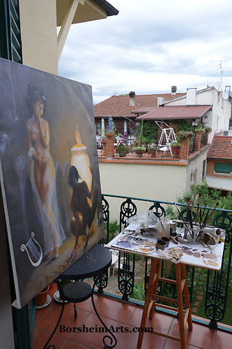 Curiosity of Pandora painting is best judged from a distance on studio balcony