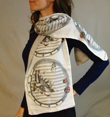 Tiger Shoe drawing as a Designer Scarf by Dragana Adamov