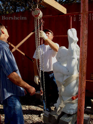 Moving Large Garden Sculpture Stone Statue Installation