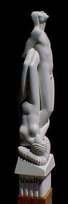 Children of Paradise Man and Woman Couple Art in Green Canadian Marble