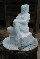 Carving the Marble Woman Stargazer