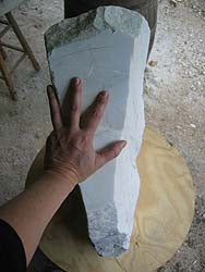 Natural Colorado Yule Marble with Gold and Green Veining ~ Before Carving