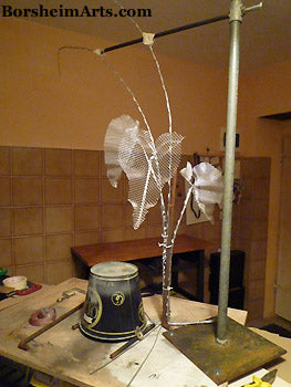 Sculpture Armature Emerging in Kitchen Studio