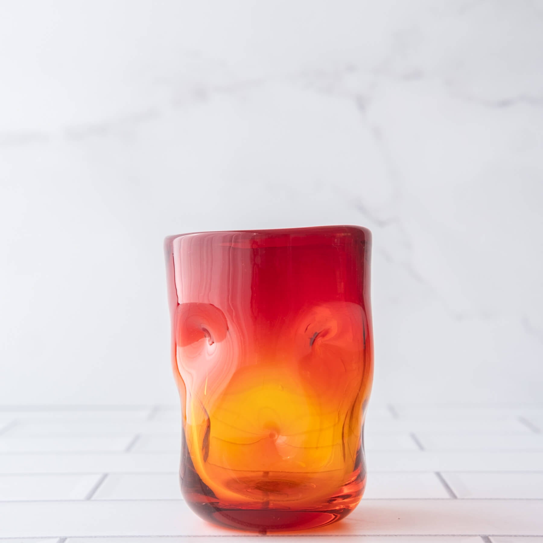  418S Small Dimple Glass - Tangerine 