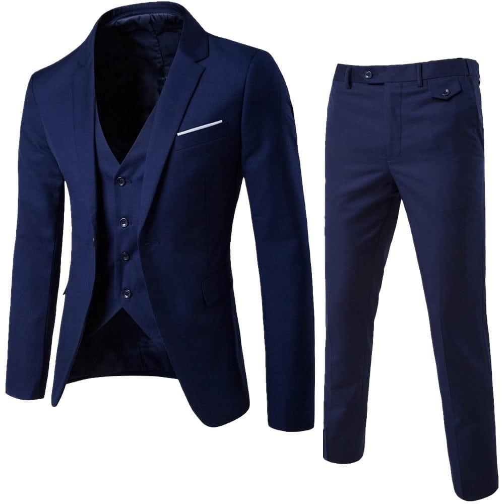Men's 3-pieces Slim Fit Suit Perfect for Weddings, Grooms