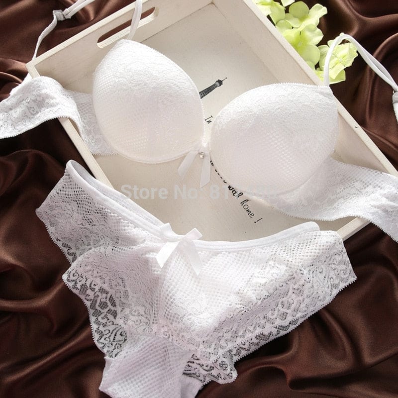 Sexy Push up Bras Set Transparent Underwear Lingerie Lace Bra