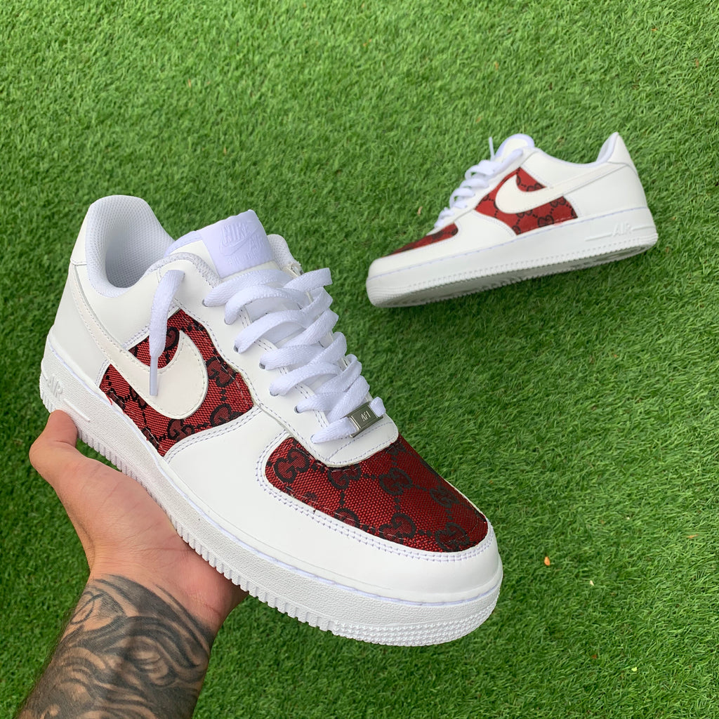 red gucci air force ones