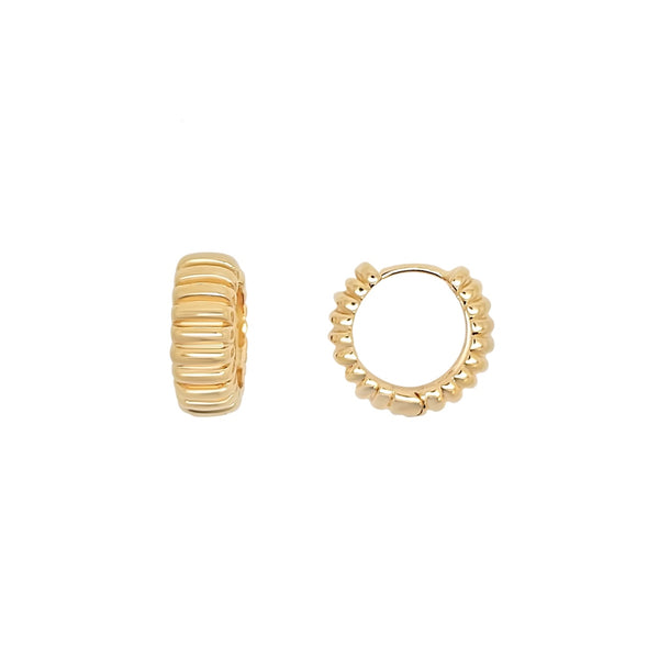 Avallon Gold Textured Huggie Earrings