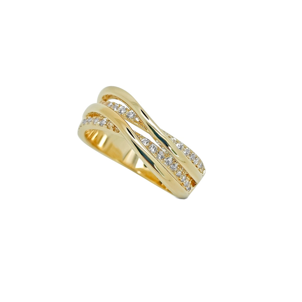 Sona Gold Curved Doublestrand Ring – Ivys Attic Jewellery
