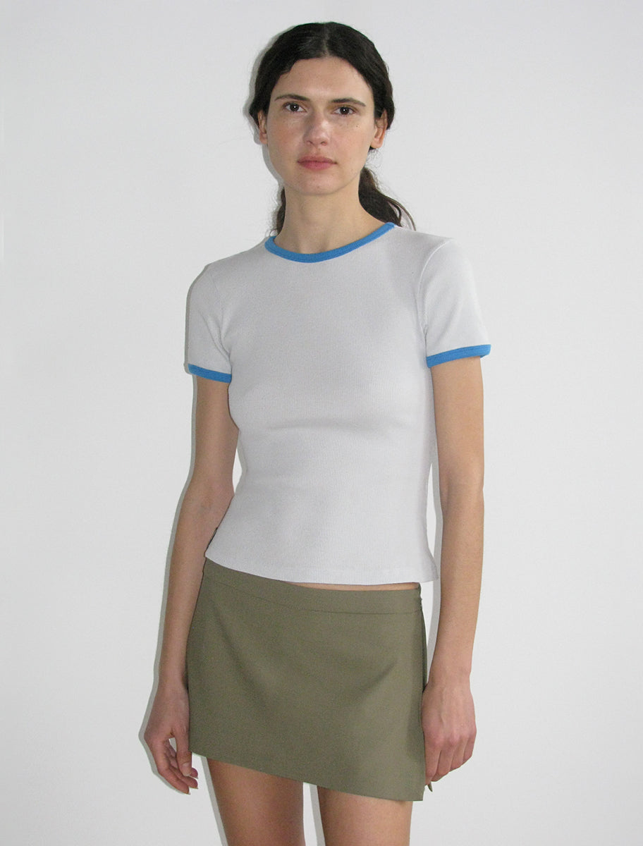 BARKAN-Light grey strappy ribbed top with silicone paloma wool label