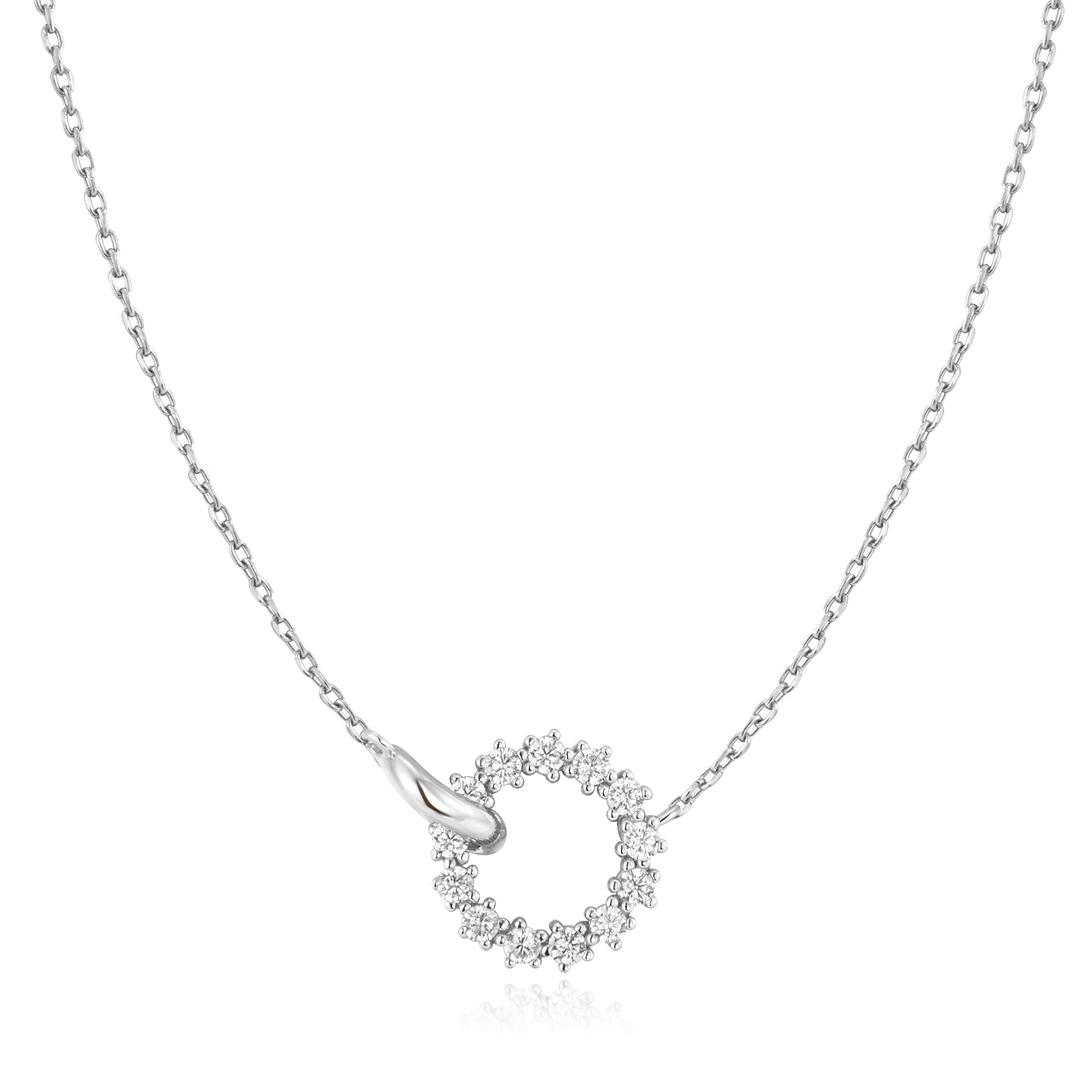 Silver Interlinked Circles Pavé Necklace - Ania Haie product image