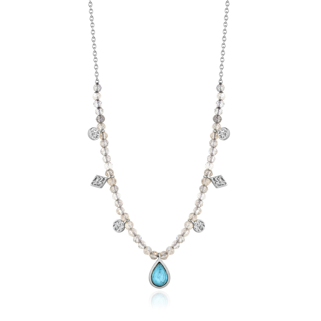 Turquoise Labradorite Silver Necklace - Ania Haie