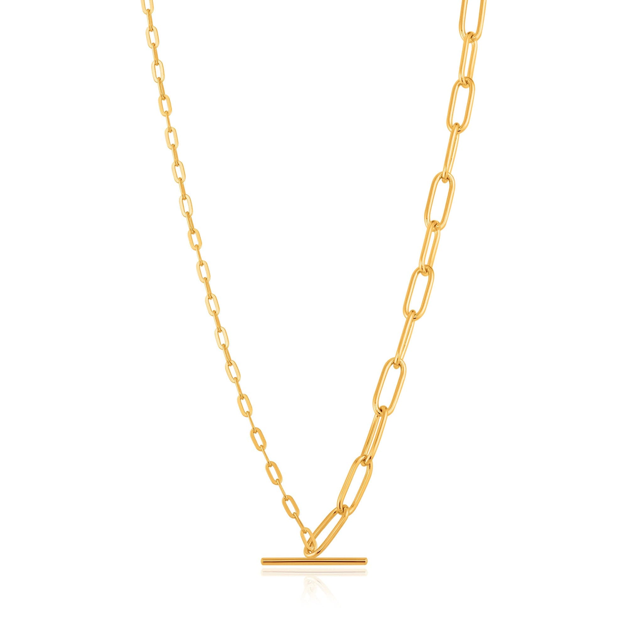 gold t bar necklace