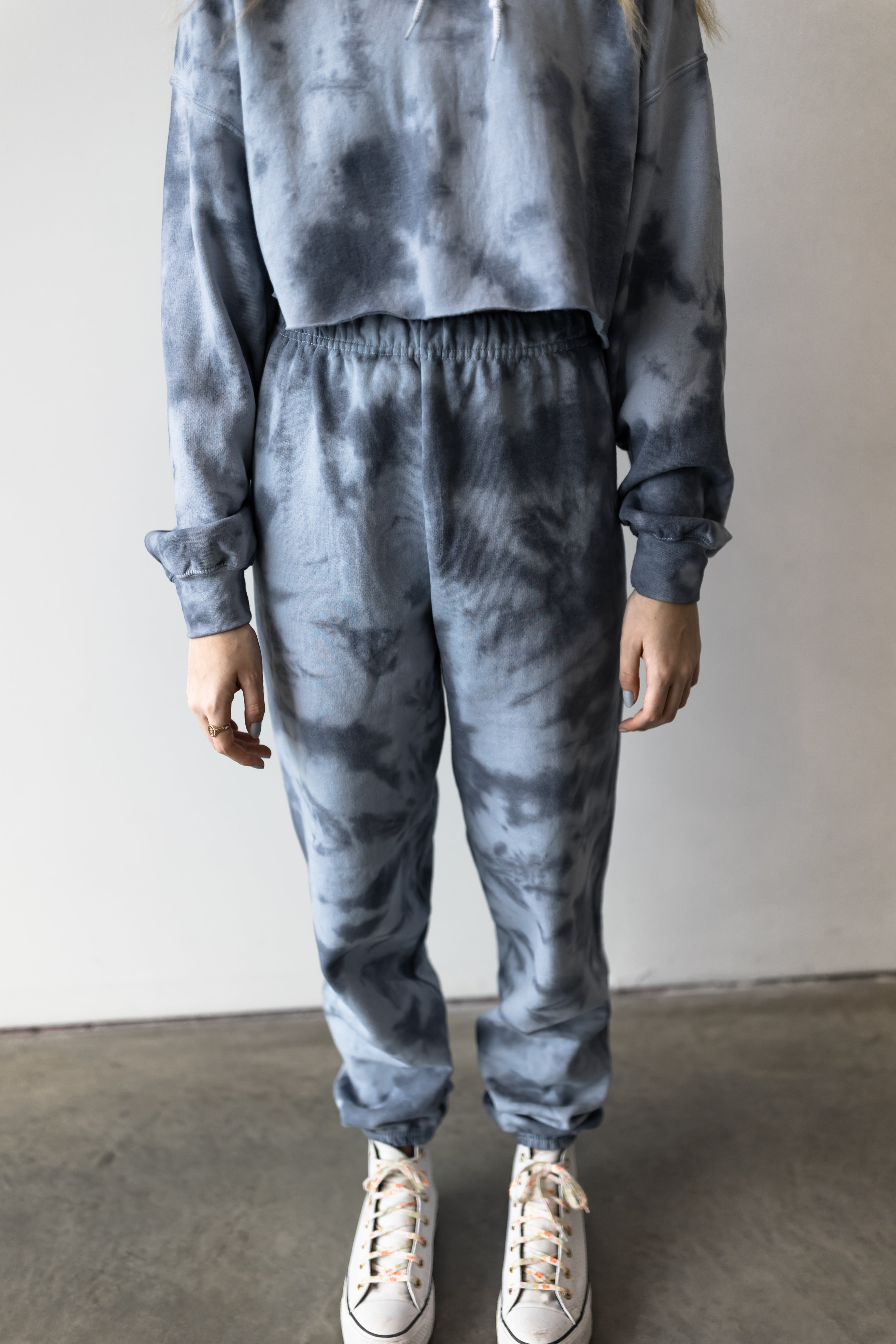 Navy Blue Tie Dye Sweatsuit EXB Apparel exbapparel