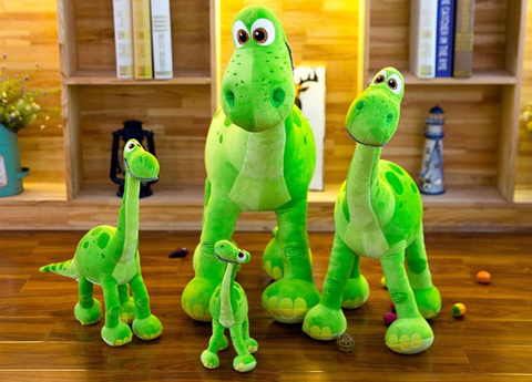 Peluche jouet dinosert vert au long cou