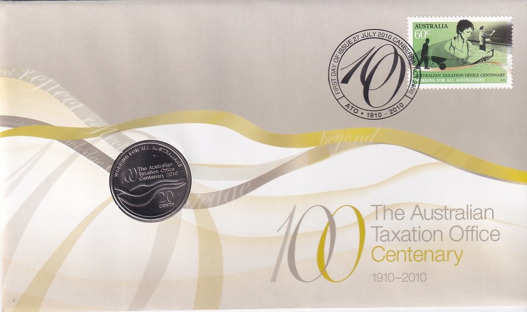 2010 The Australian Taxation Office 100 Years 20c PNC