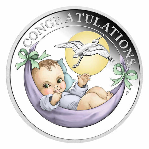 2022 Newborn Baby 50c Coloured 1/2oz Silver Proof Coin