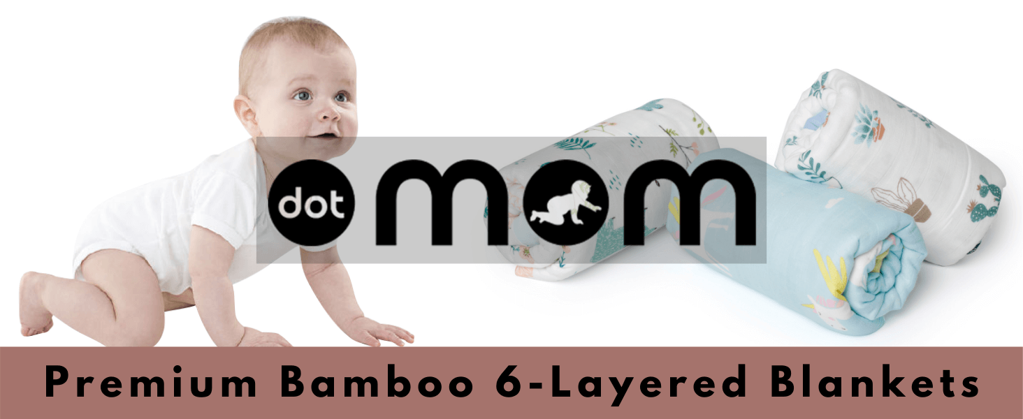 Dotmom organic bamboo baby blanket 6 layered