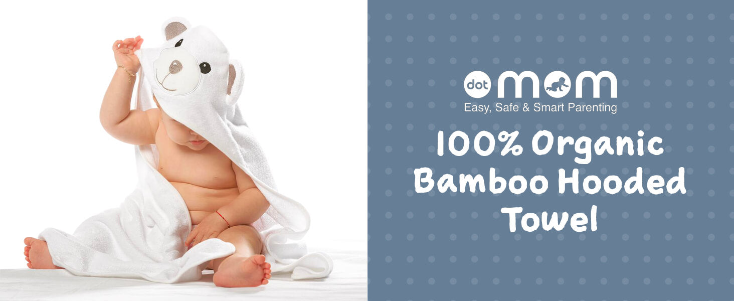 Dotmom organic Bamboo baby hooded towel 