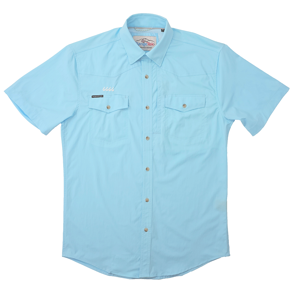 Schaefer RangeTek Short Sleeve Button Down Blue – Shop 6666 Ranch