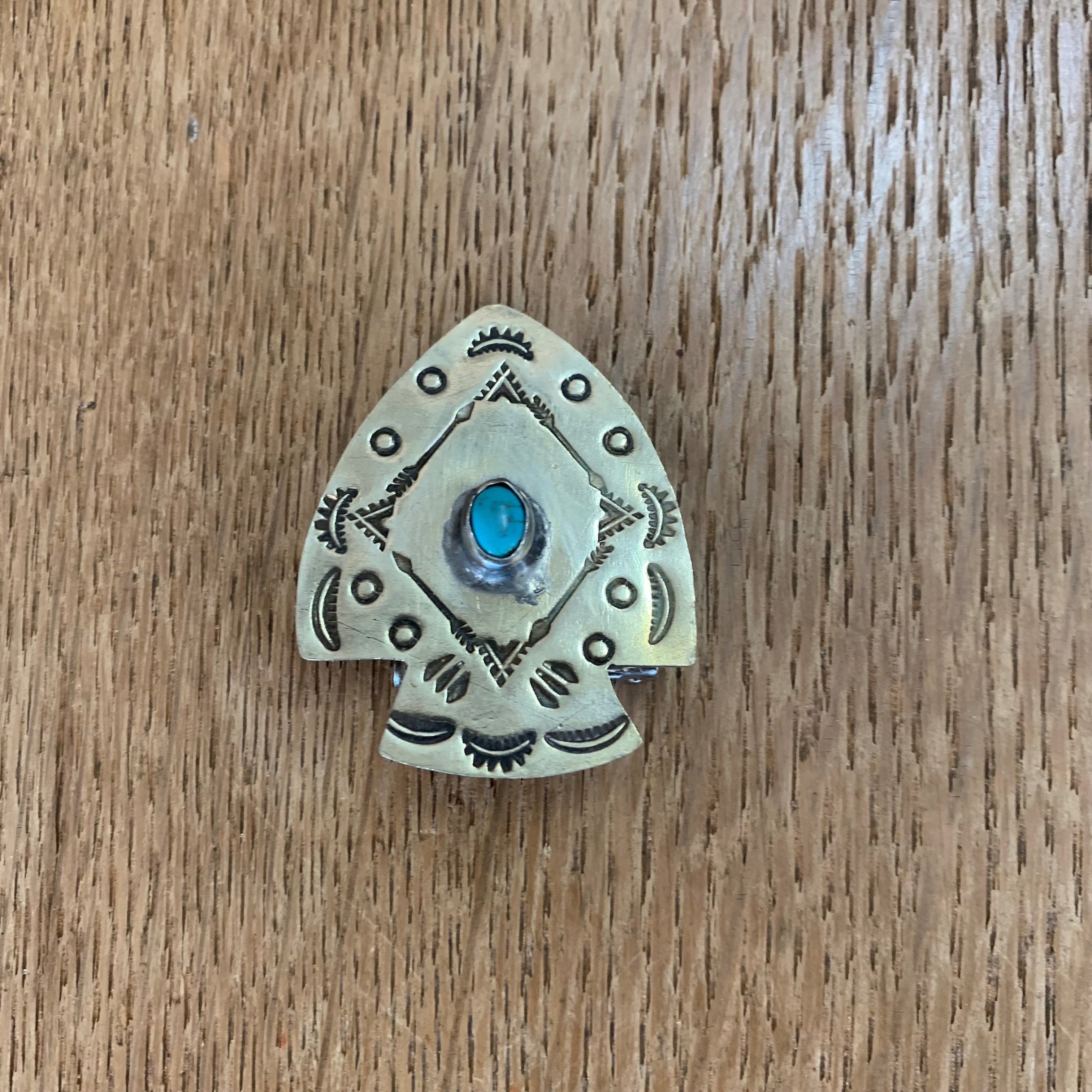 J. Alexander Arrowhead Pin with Turquoise Stone